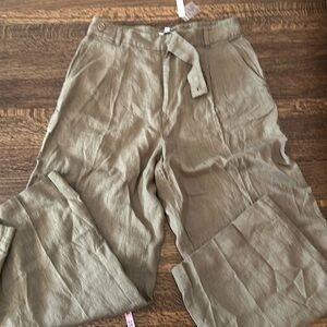 Madewell linen wide leg high rise pant